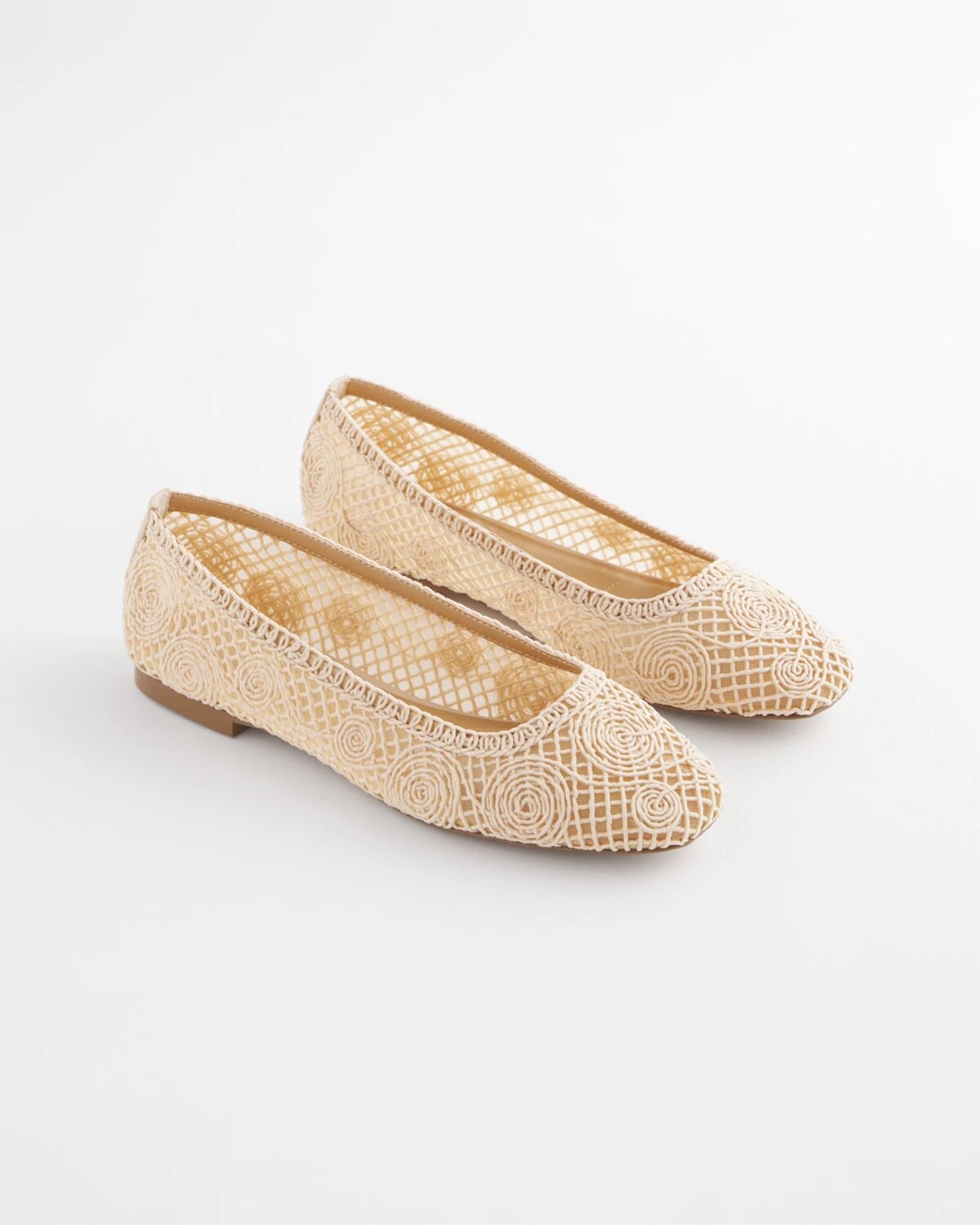 Chico's Cora Raffia Flats In Neutral In Brown
