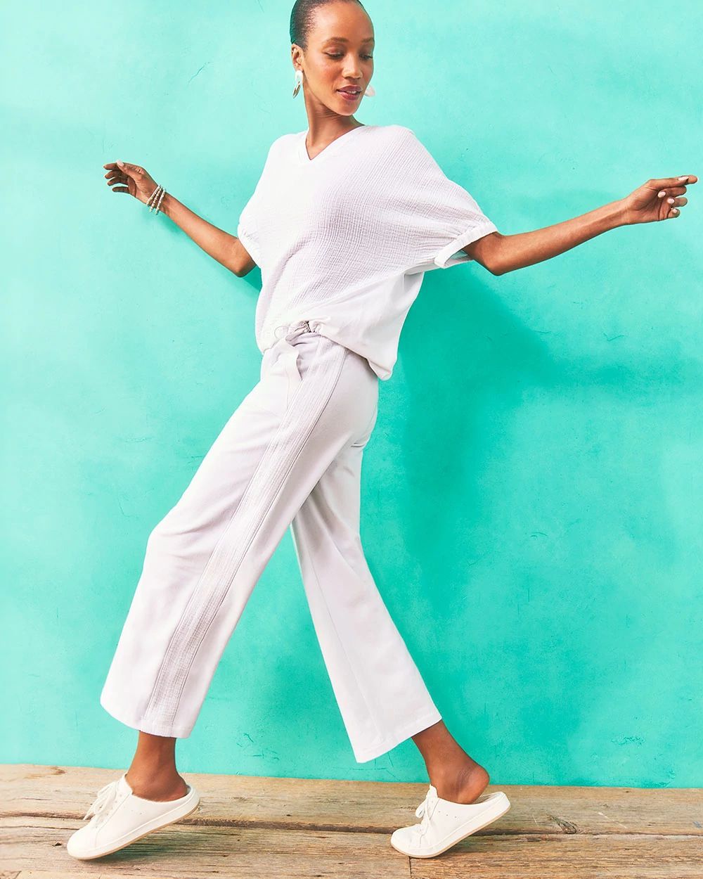 Zenergy® French Terry Gauze Cropped Pants