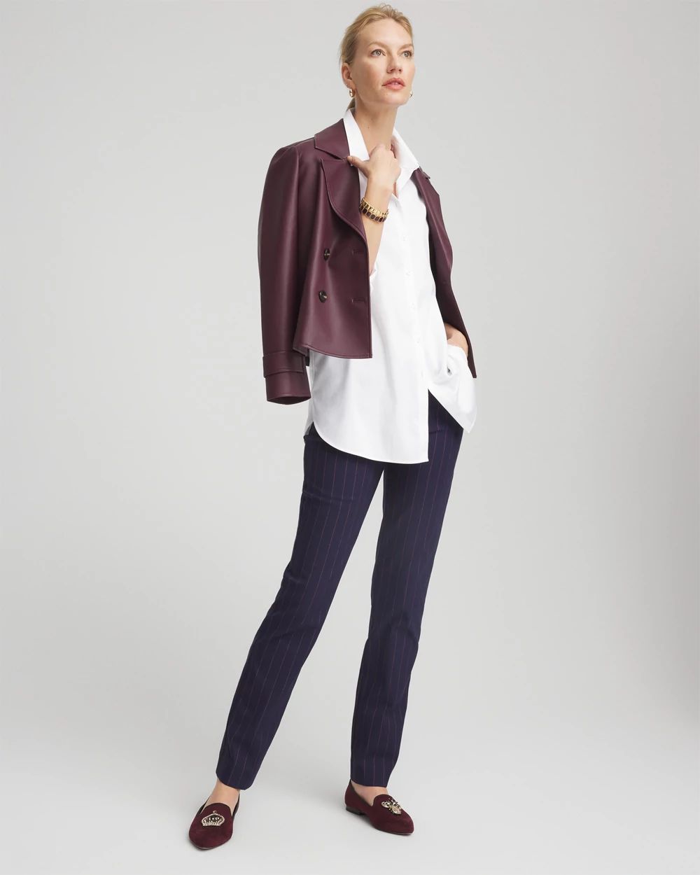 Shadow Stripe Brigitte™ Slim Pull-On Pants