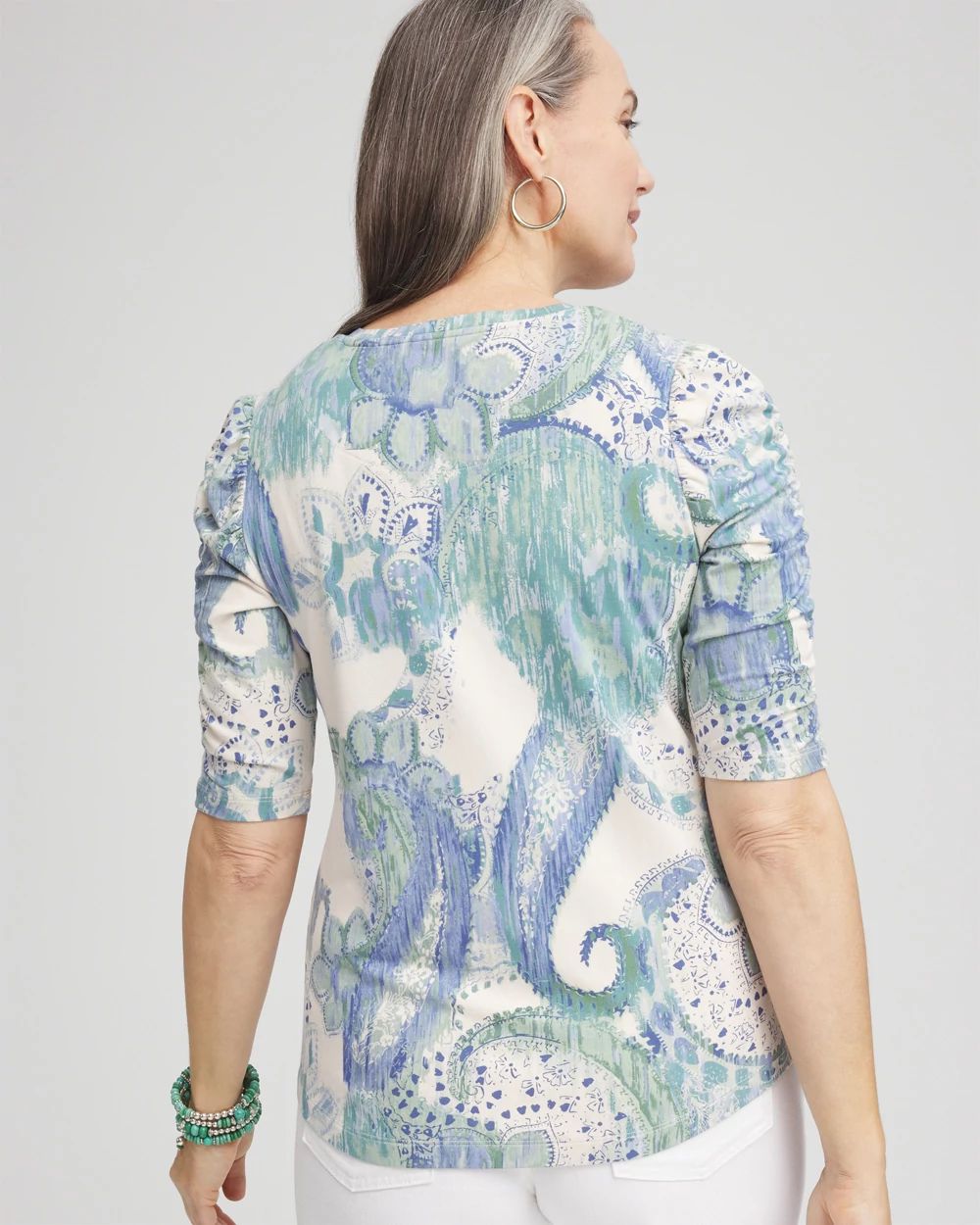 Touch of Cool™ Ruched-Sleeve Tee