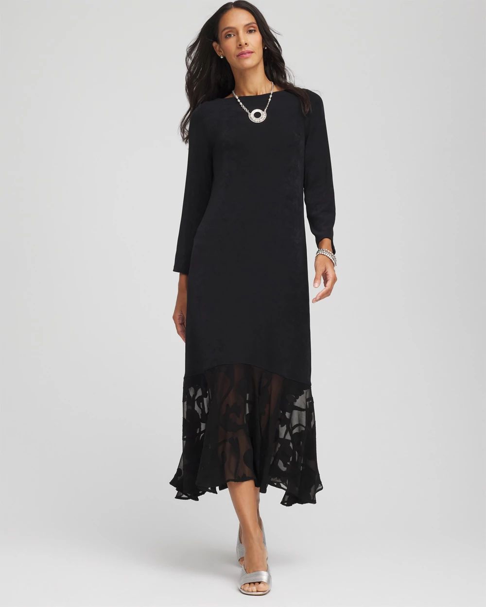 Travelers™ Chiffon-Hem Boatneck Dress