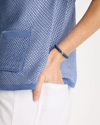 Navy Round Stretch Bracelet click to view larger image.