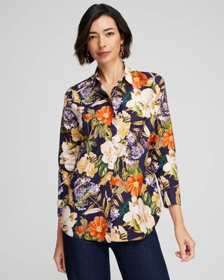 No Iron™ Stretch Floral Print Shirt