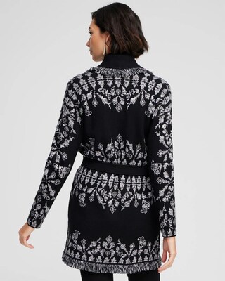 Medallion Print Shawl Cardigan