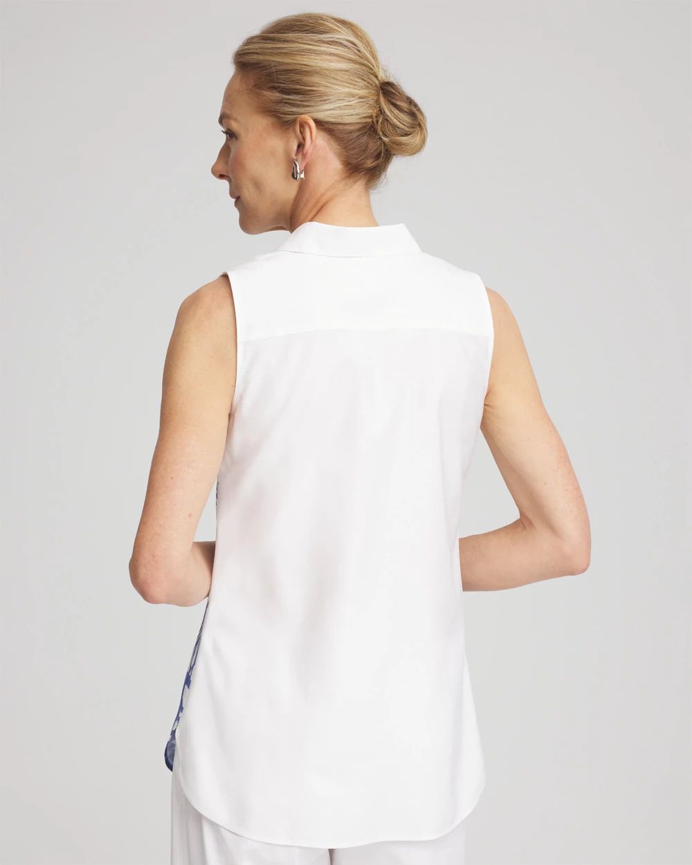 No Iron™ Palms Sleeveless Sateen Shirt