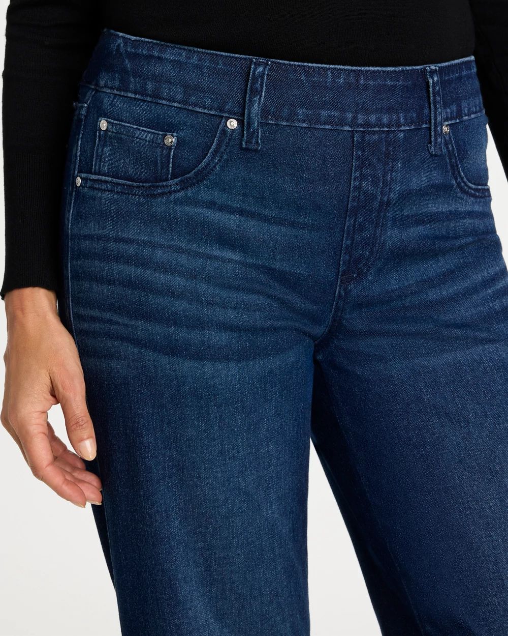 Pull-On Knit Denim Wide-Leg Jean click to view larger image.