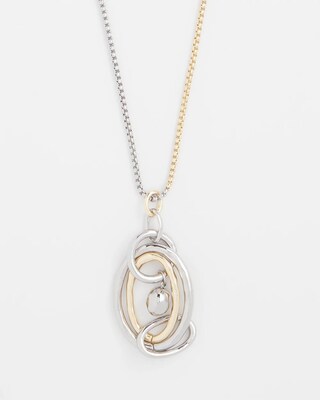Adjustable Mixed Metal Pendant Necklace