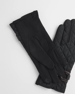 Faux Suede Quilted Gloves