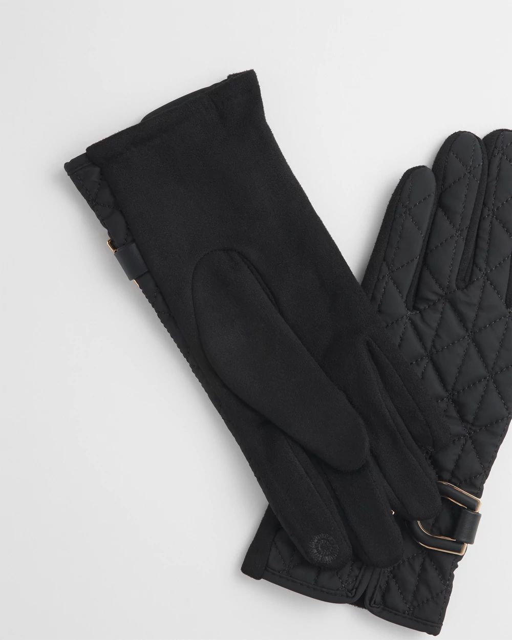 Faux Suede Quilted Gloves