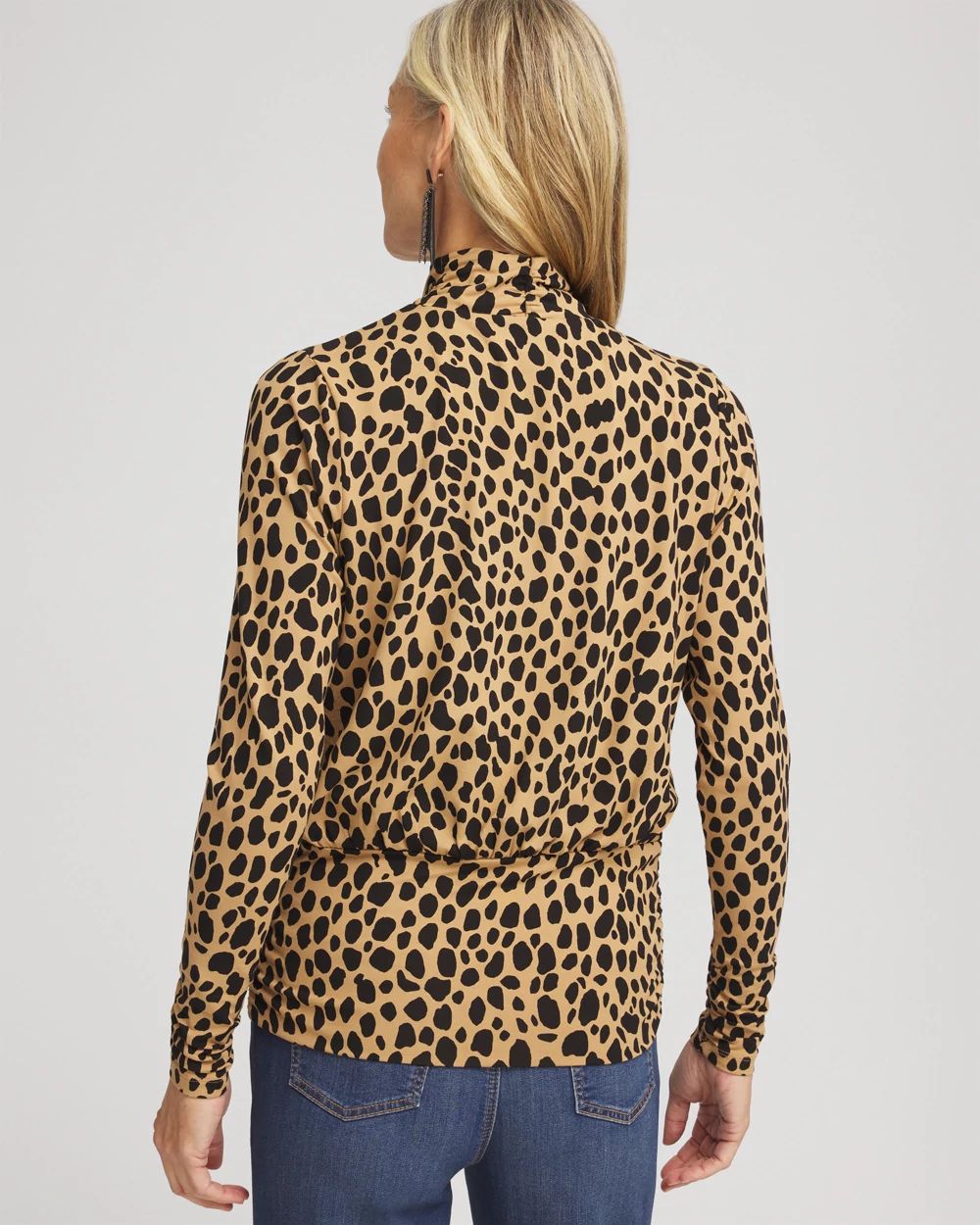 Animal Print Banded Hem Top