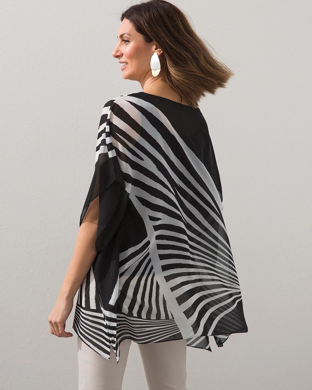 Black and White Long Poncho