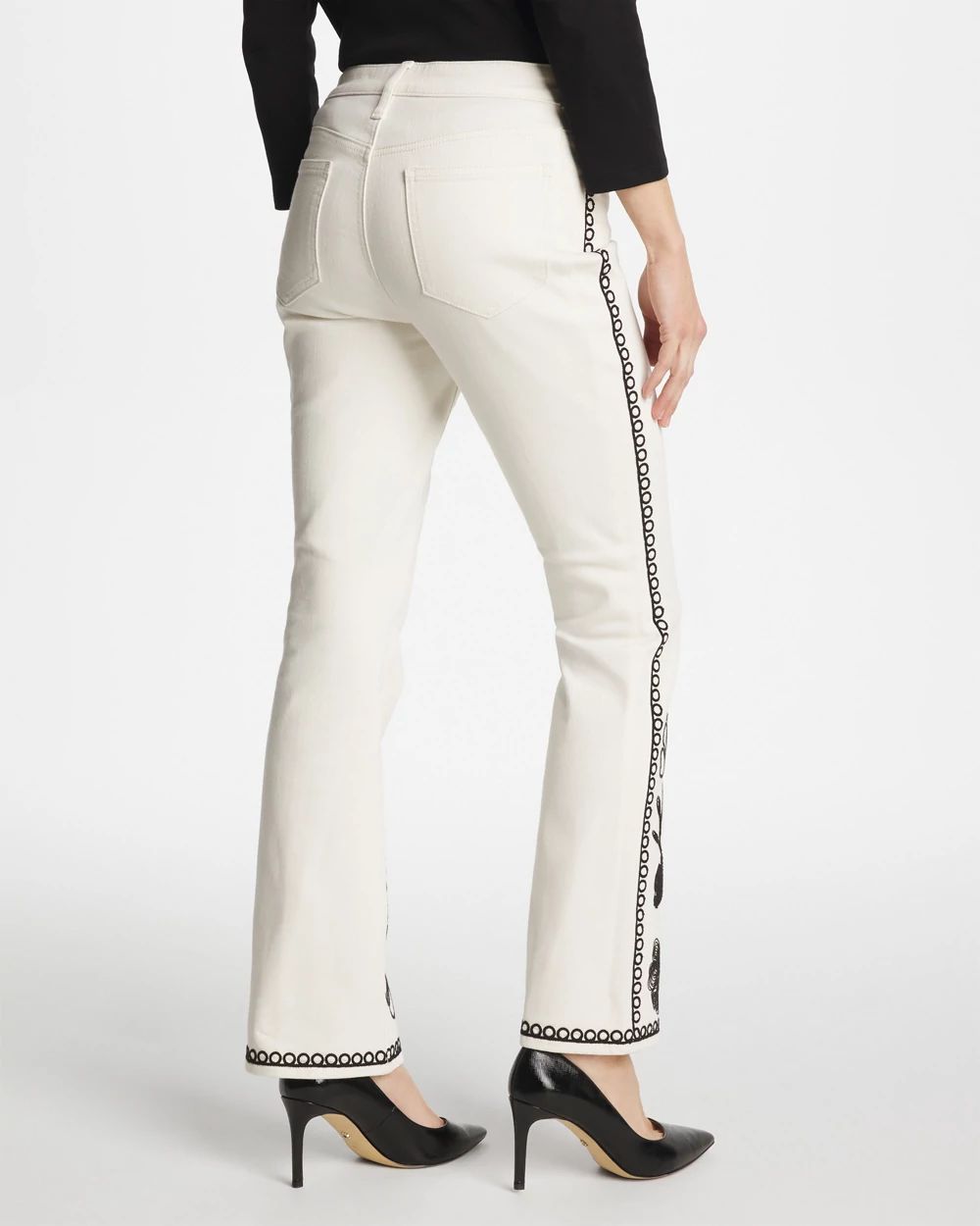 Petite Ginkgo Girlfriend Cropped Flared Jeans