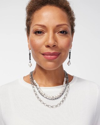 Faux Pearl Convertible Necklace
