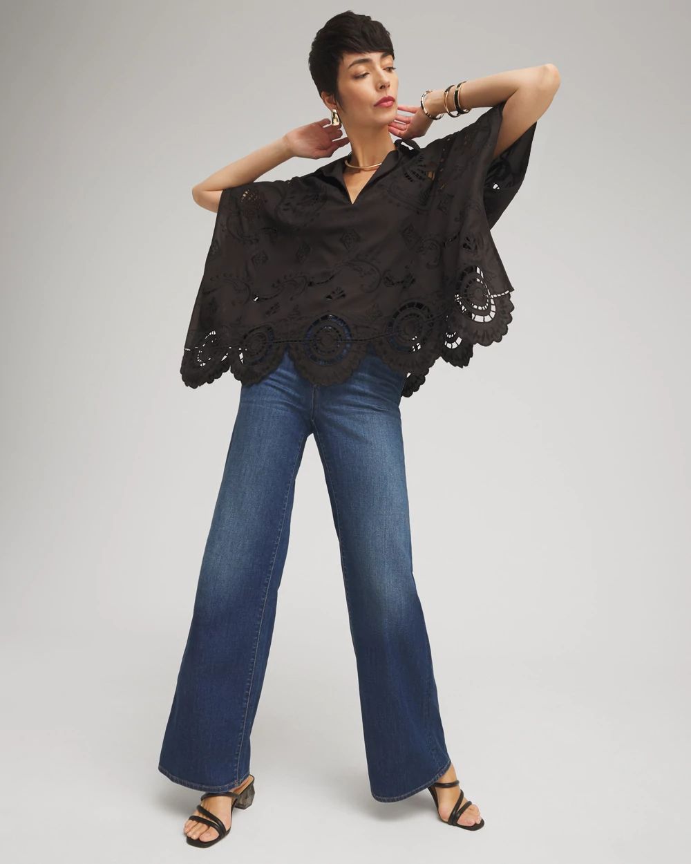 Eyelet Poncho