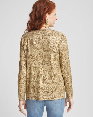 Foil Print Long-sleeve Cardigan click to view larger image.