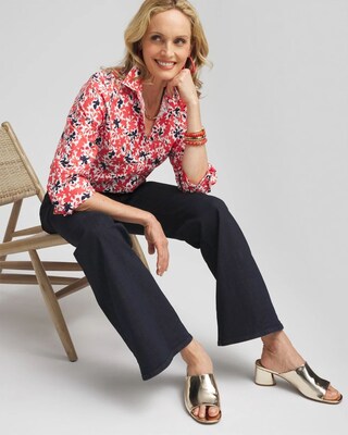 No Iron™ Warm Floral Shirt click to view larger image.