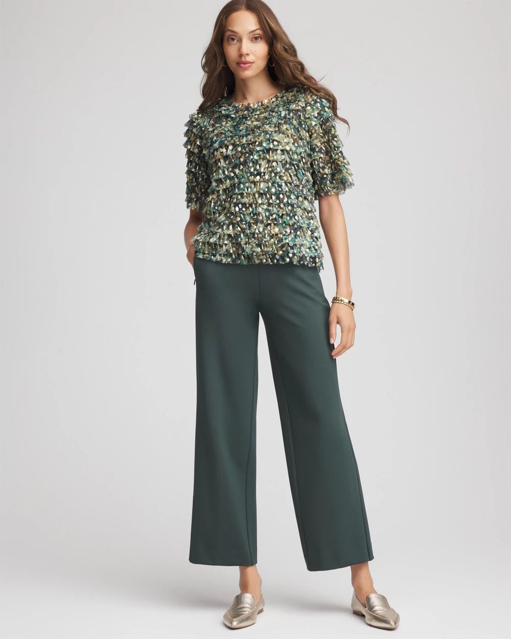 Juliet Slim Wide-Leg Cropped Pants click to view larger image.