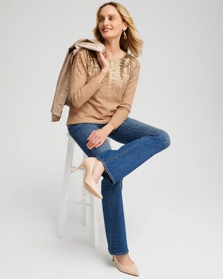 Ombre Sequin Pullover Sweater