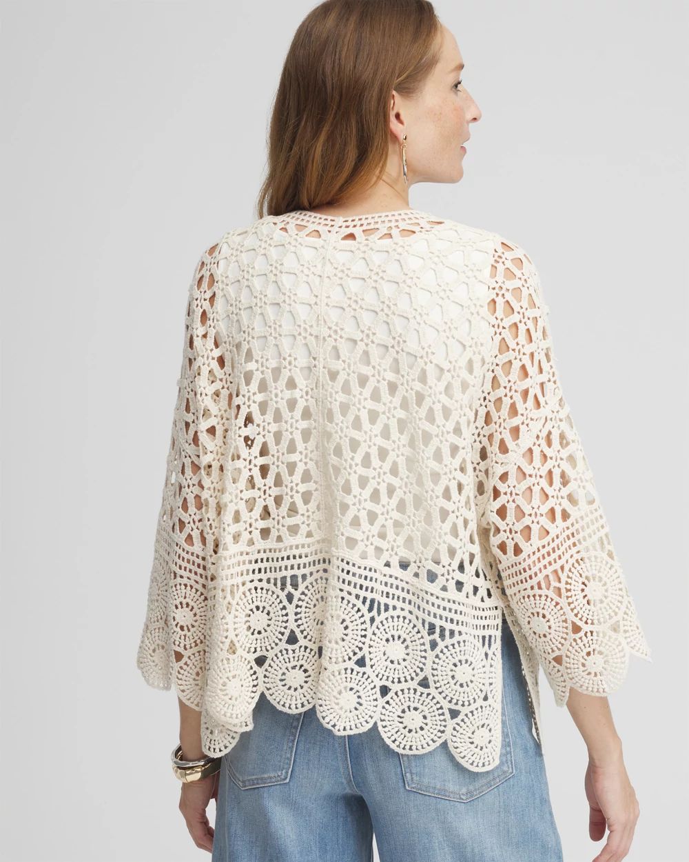 Crochet Cotton Kimono click to view larger image.