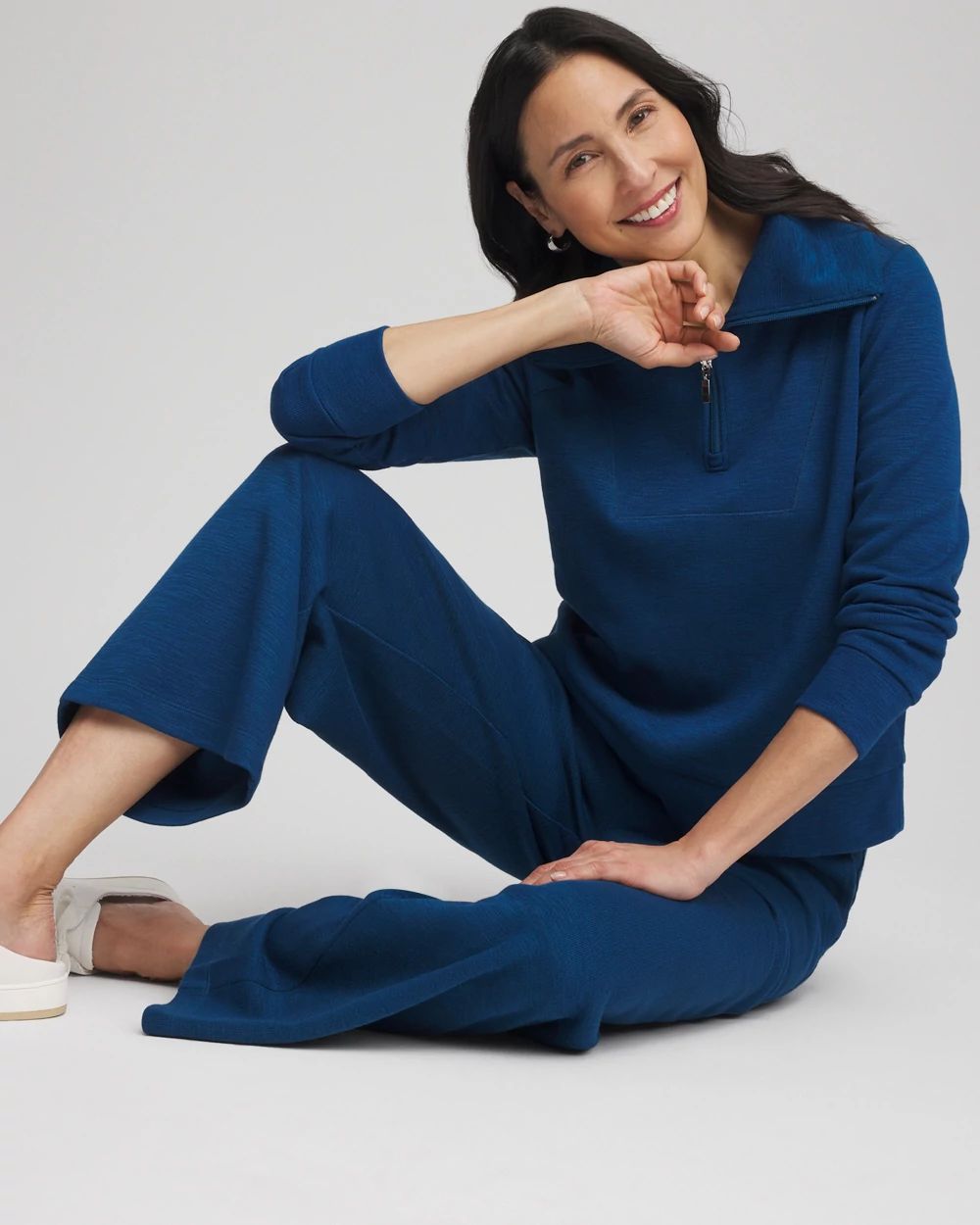 Zenergy® Beach Slub Half-Zip Pullover Top click to view larger image.