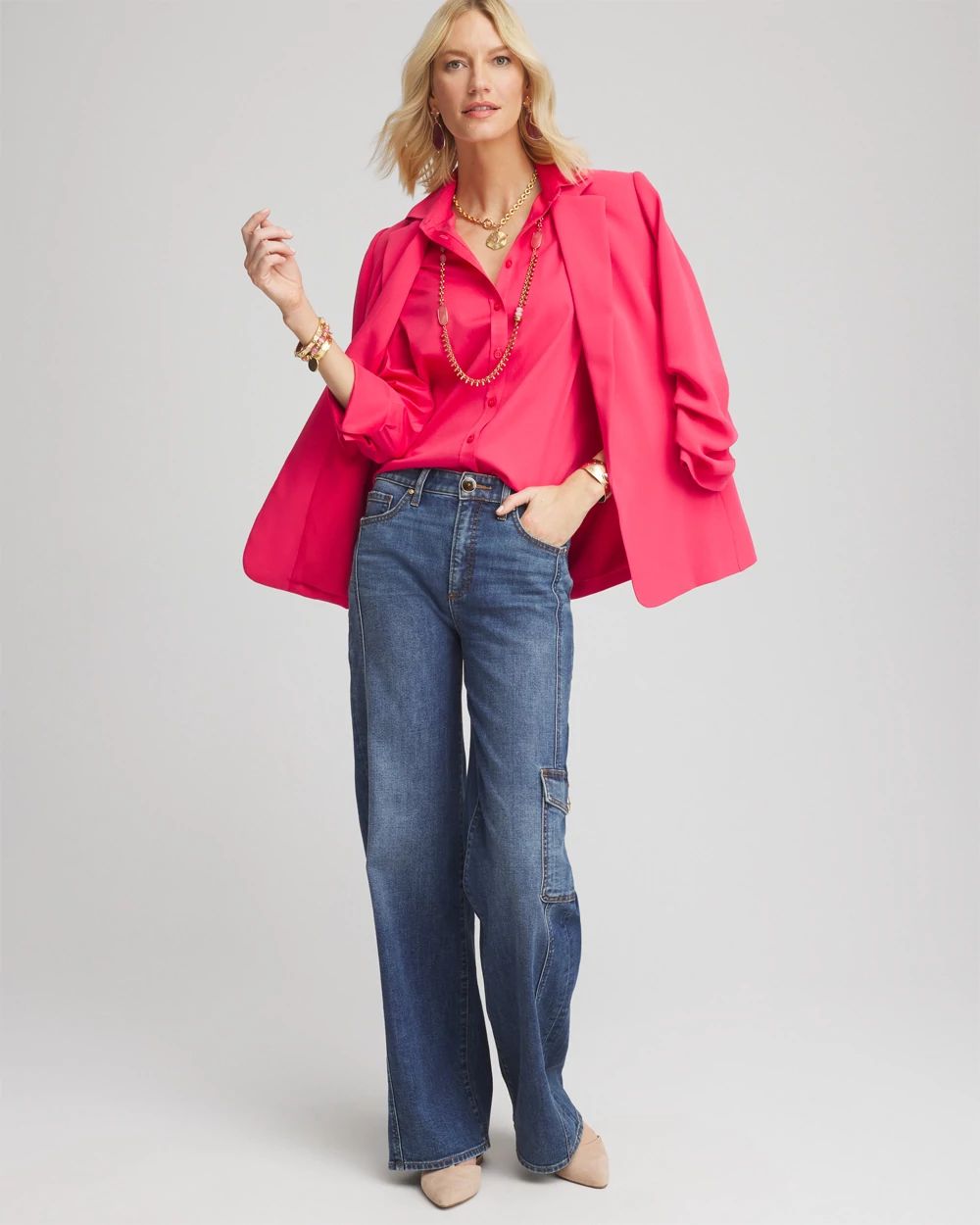 No Iron™ 3/4 Sleeve Stretch Shirt