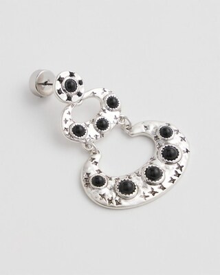 Black & Silver Drop Earrings click to view larger image.