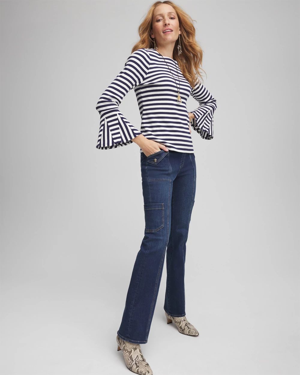 Pull-On Utility Bootcut Jeans