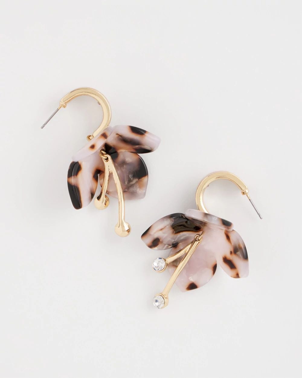 Tortoise Spider Lily Drop Earrings