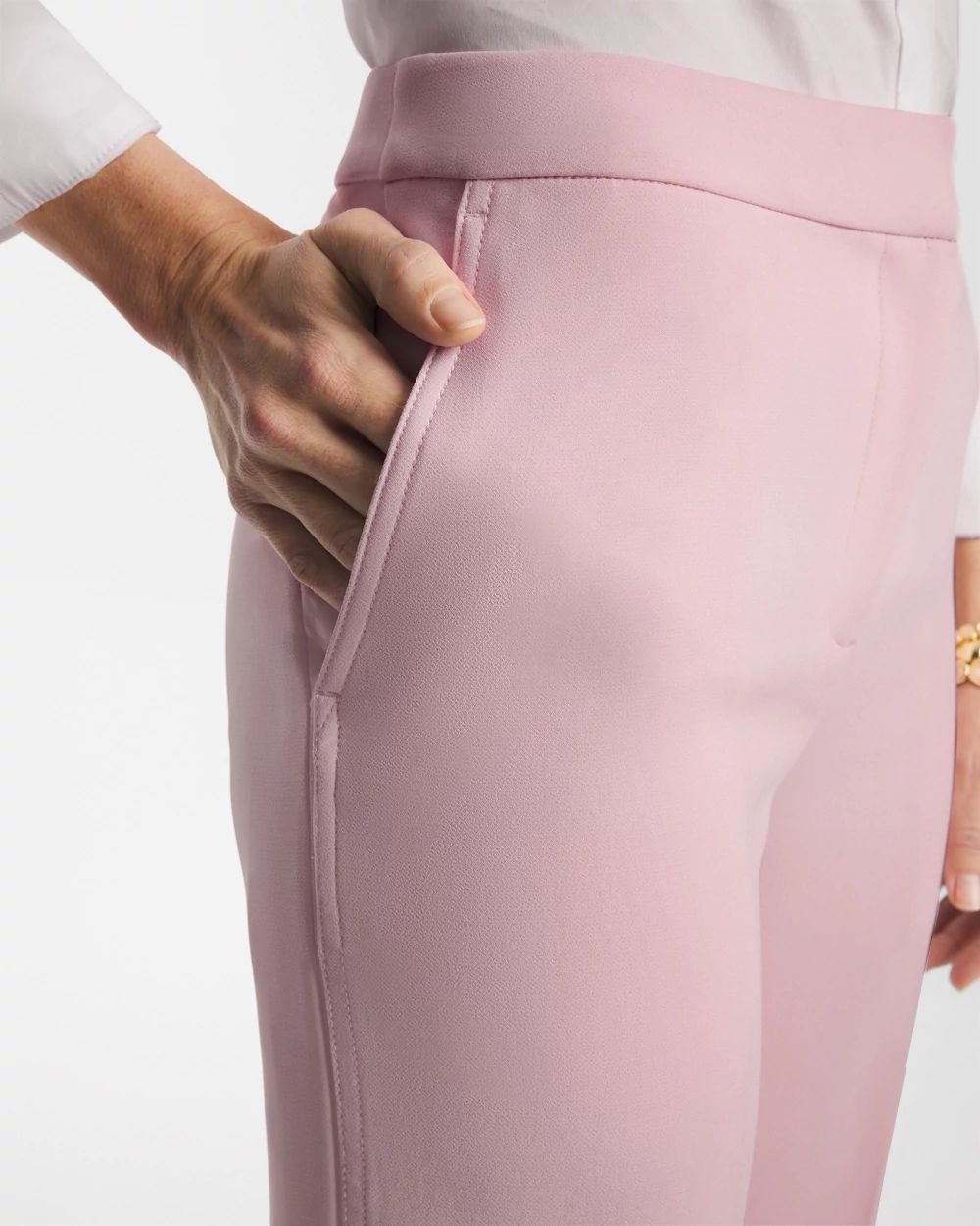 Textured Straight Tapered Ankle Pants