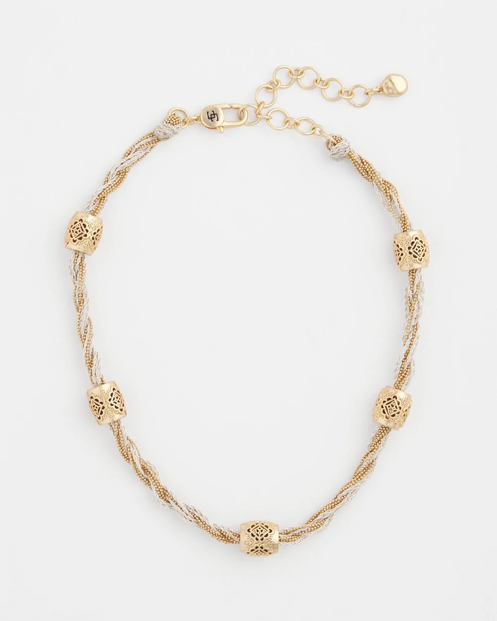 Single Strand Gold Beads Necklace click to view larger image.