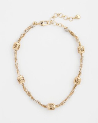 Single Strand Gold Beads Necklace click to view larger image.