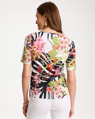 Tropical Nights Pima Elbow Sleeve Tee click to view larger image.