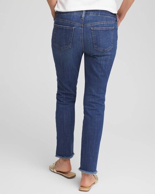 Girlfriend Fray Hem Ankle Jeans click to view larger image.