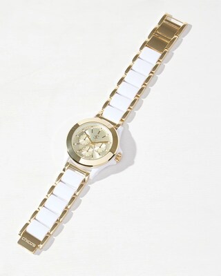 White and Gold Tone Watch
