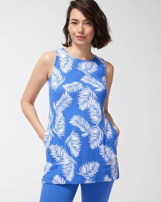 Pima Palm Print Pocket Tunic