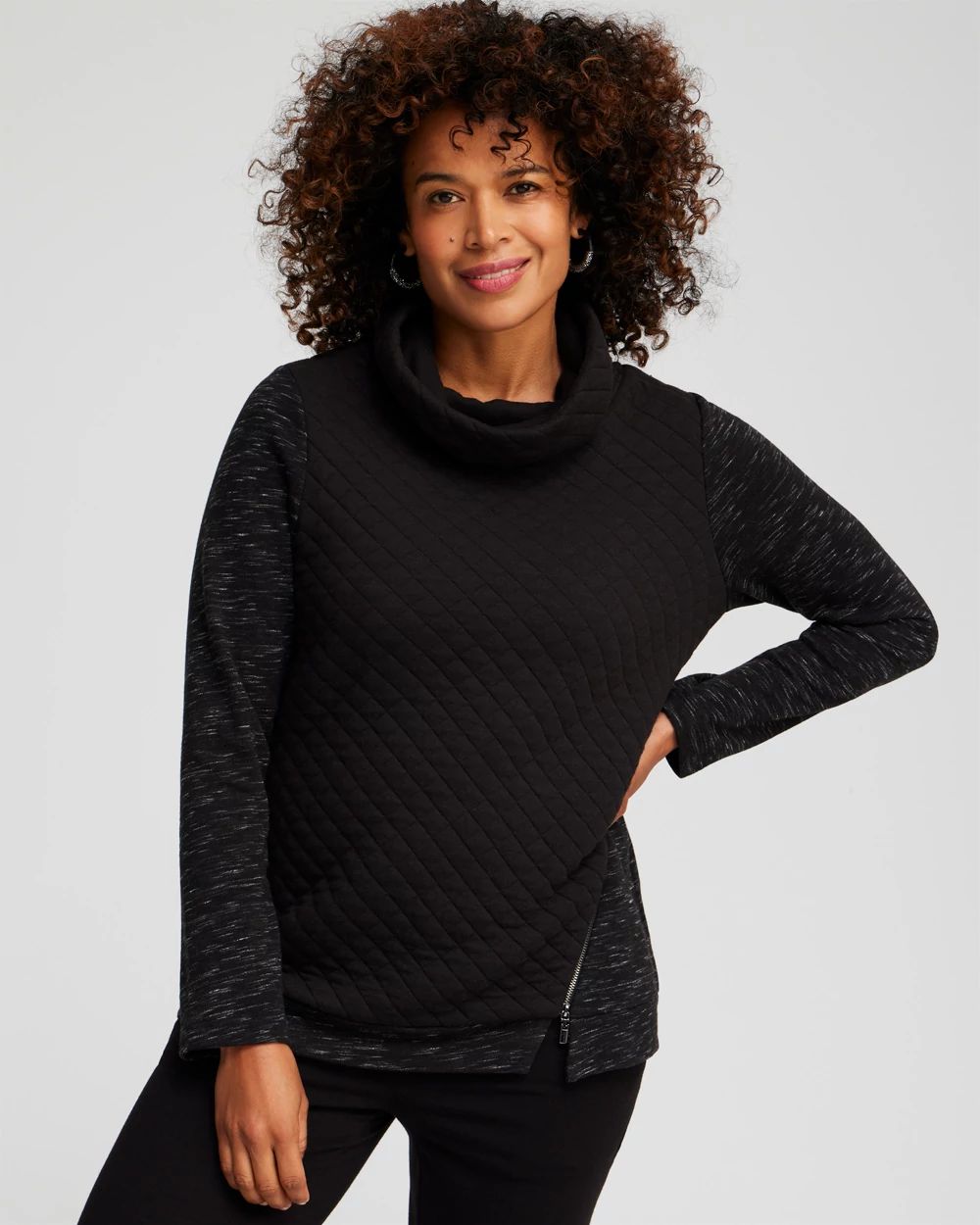Zenergy® French Terry Cowl Neck Top
