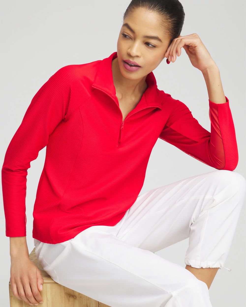 Zenergy® Mesh Detail Zip Pullover