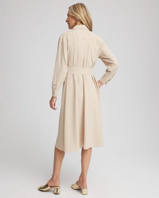 Twill Belted Midi Shirtdress click to view larger image.