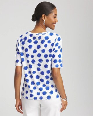 Polka-Dot Slub Short Sleeve Tee click to view larger image.