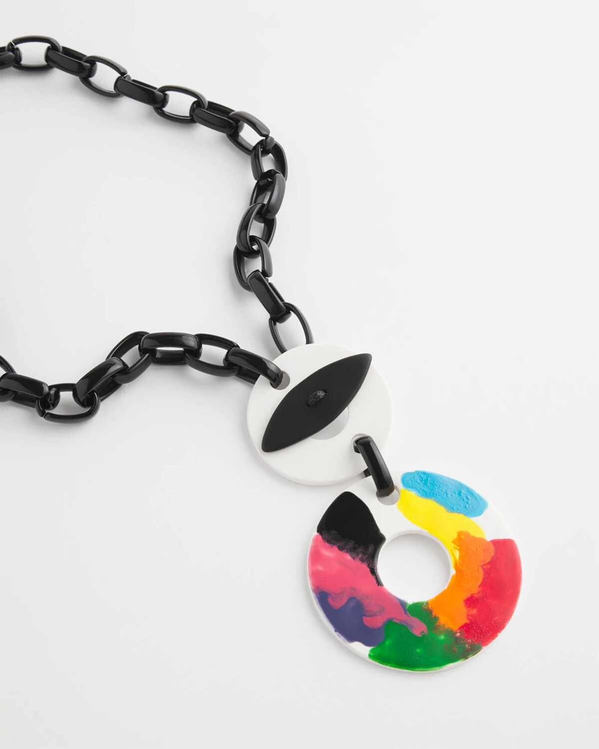 Chico's Sylca X Multi-color Chain Toggle Necklace In Multi