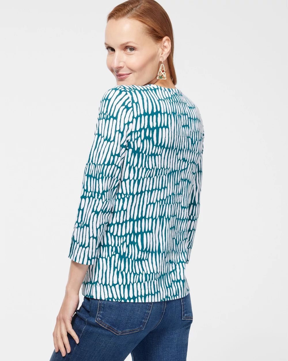 Pima Bicolor 3/4 Sleeve Everyday Tee