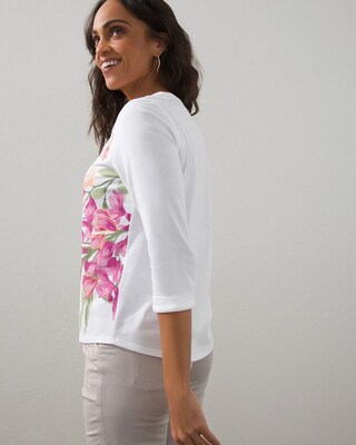 Floral Foil 3/4 Sleeve Tee