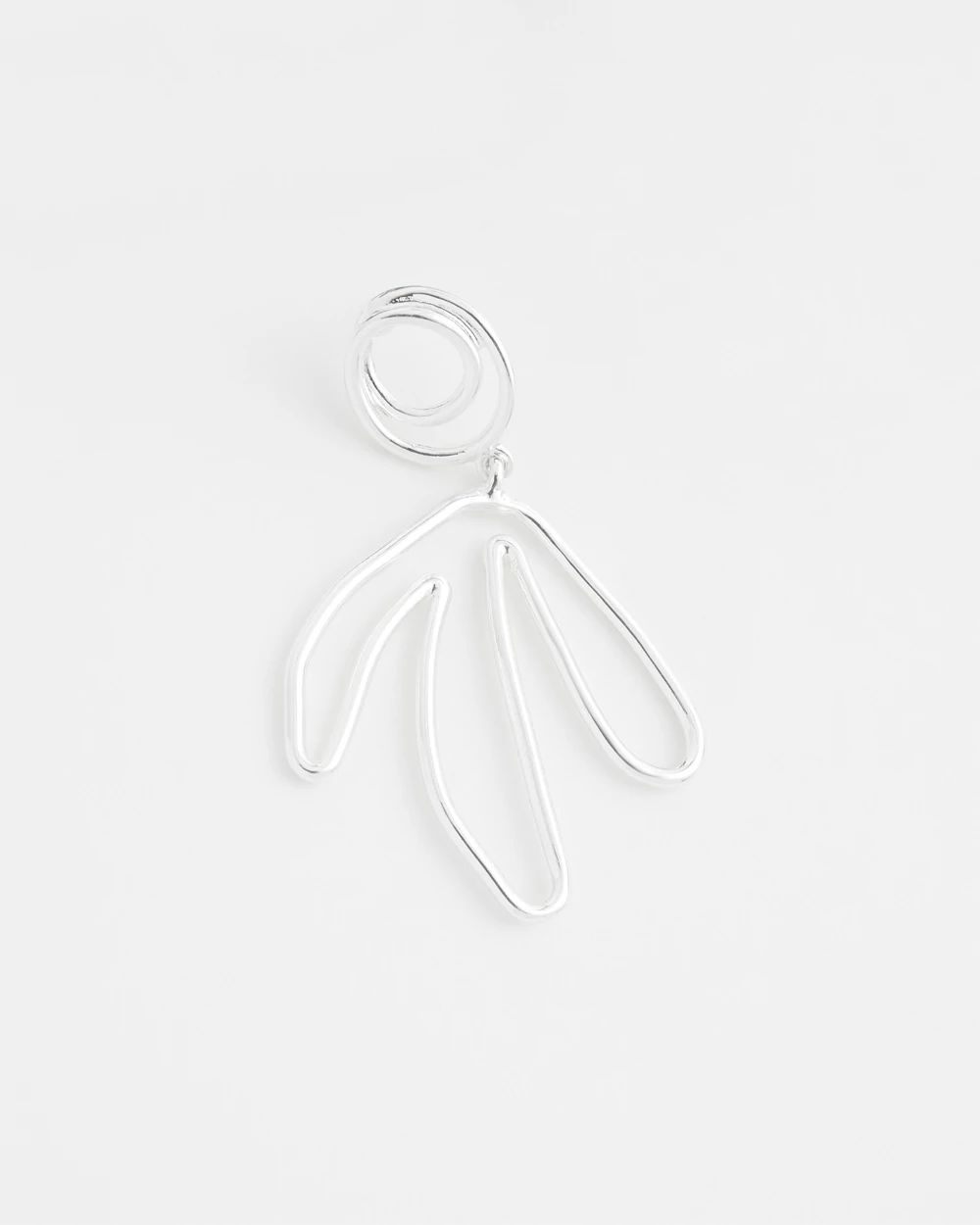 Silver Tone Palm Earrings