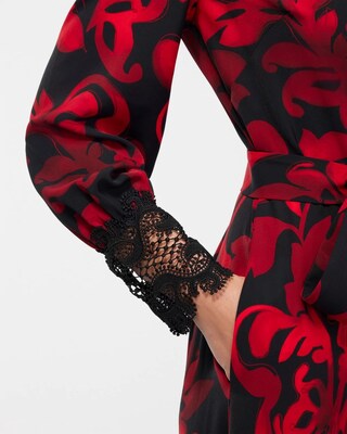 Twill Lace Cuff Shirt Dress