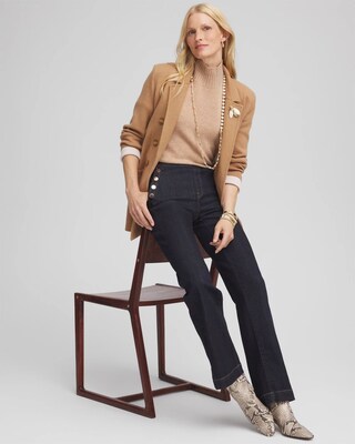Cashmere Elbow Sleeve Mock Neck Sweater click to view larger image.