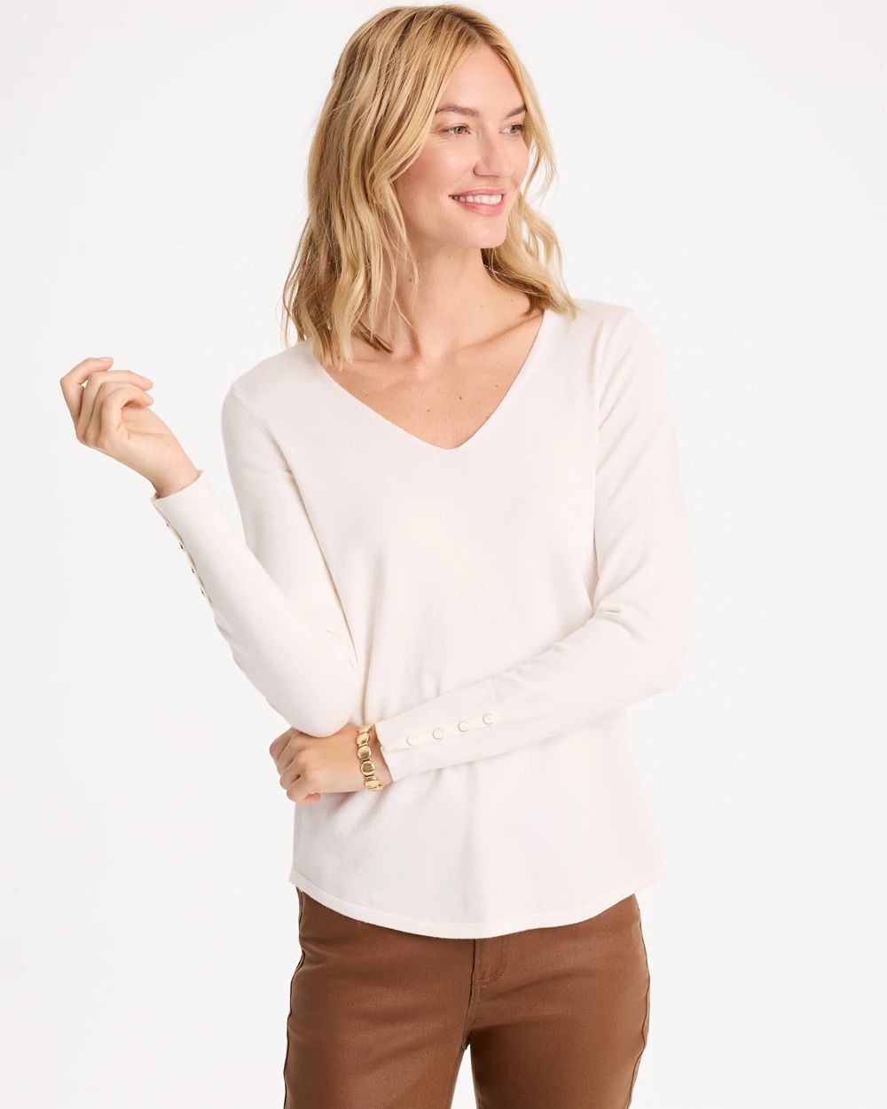Ella V-Neck Pullover Sweater