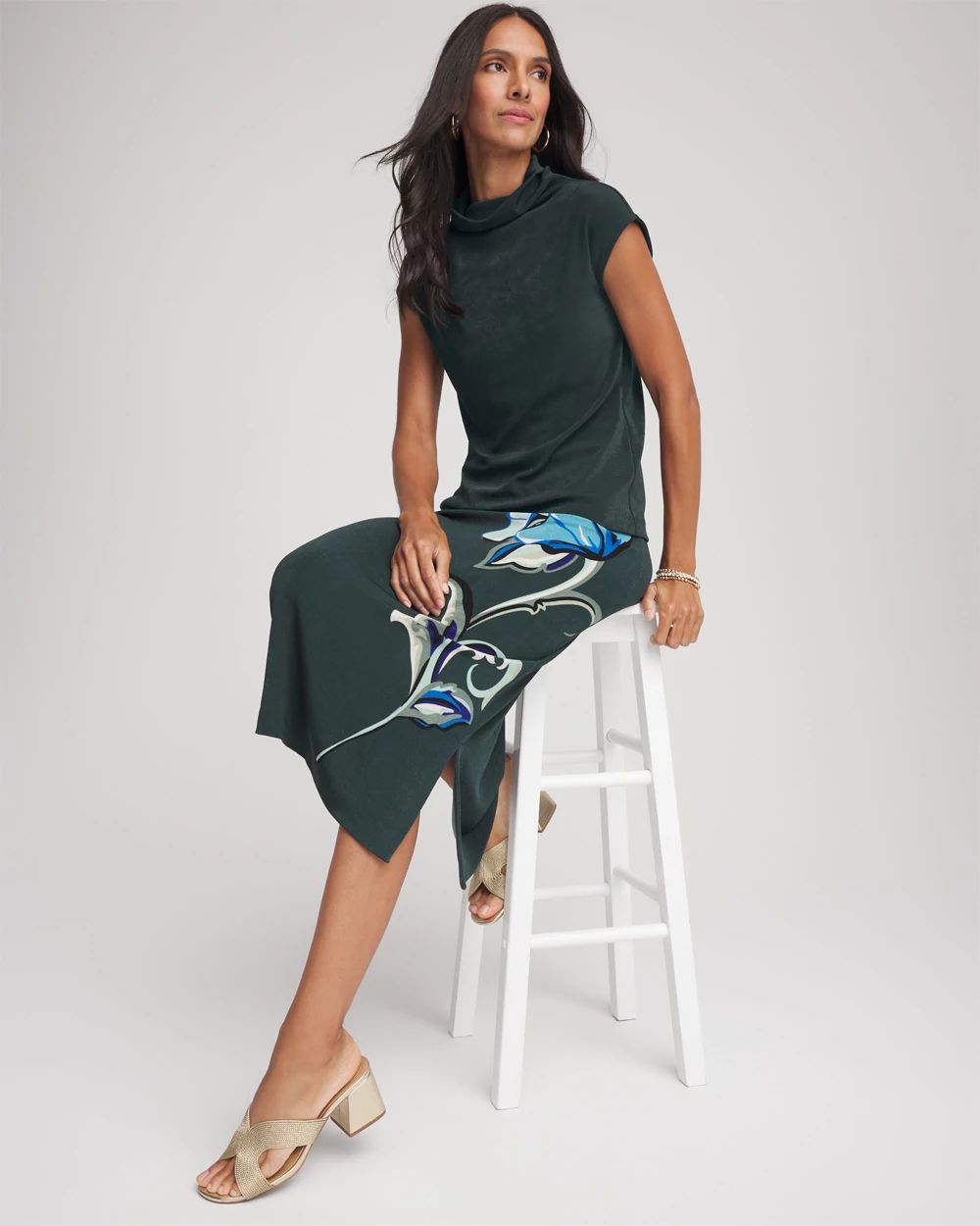 Travelers™ Mockneck Cap-Sleeve Top