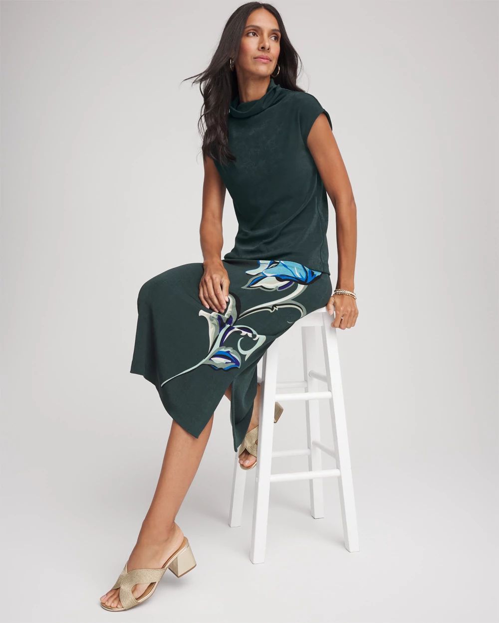 Travelers™ Mockneck Cap-Sleeve Top