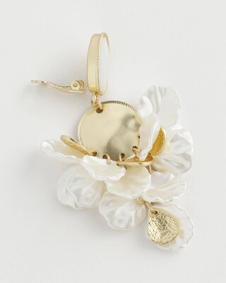 Antique Gold & Seashell Chandelier Earrings click to view larger image.