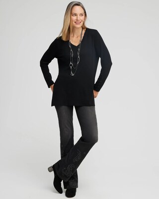 Button Detail V-neck Tunic click to view larger image.